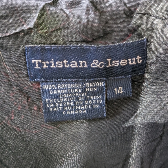 234-Tristan & Iseult Floral Black and Red Slip Dress - Picture 5 of 5